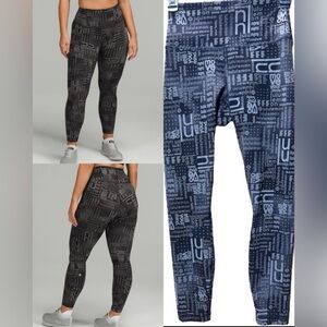Lululemon Wunder Train Legging Contour 25” HR Ombre Black Grey Size 6 Like New